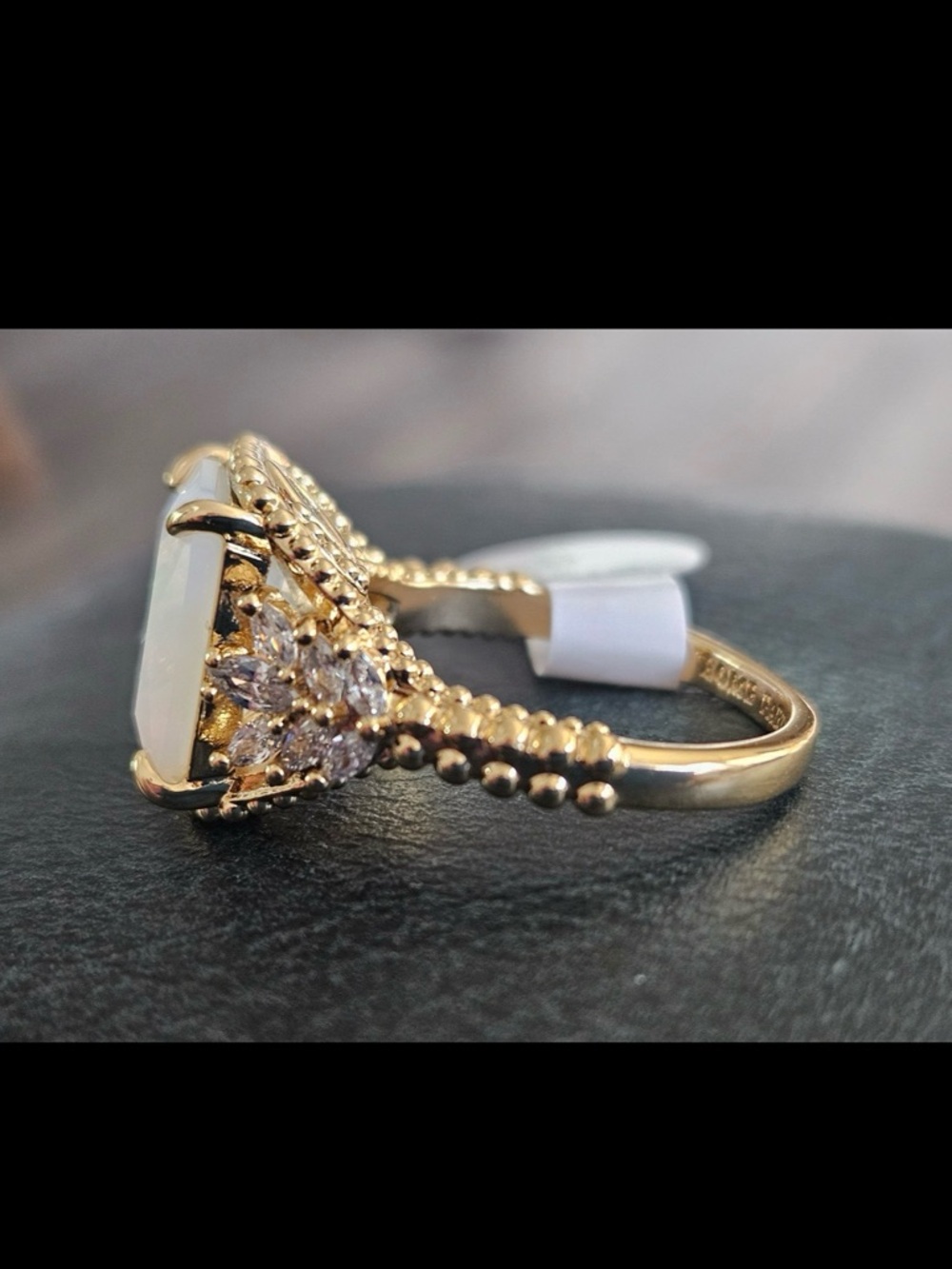 Bomb Party Gold and Moonstone GOT Game of Thrones Ring Size 7 - Picture 5 of 7